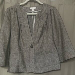 Coldwater Creek Women's tweed brown tones Blazer sz 8 3/4 sleeve